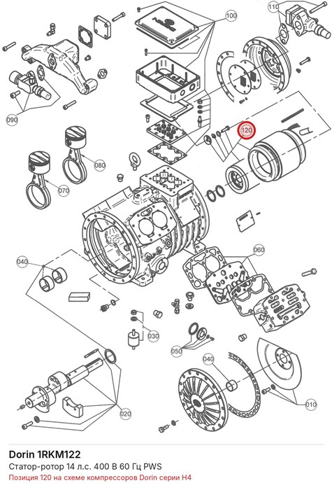 1RKM122 Статор-ротор 14 л.с. 400 В 60 Гц PWS DORIN 1RKM122