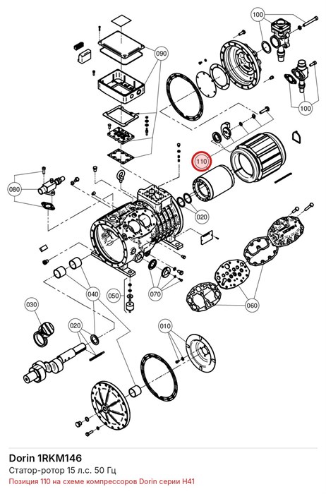 1RKM146 Статор-ротор 15 л.с. 50 Гц DORIN 1RKM146
