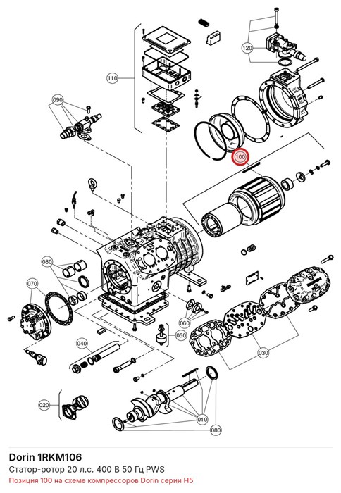 1RKM106 Статор-ротор 20 л.с. 400 В 50 Гц PWS DORIN 1RKM106