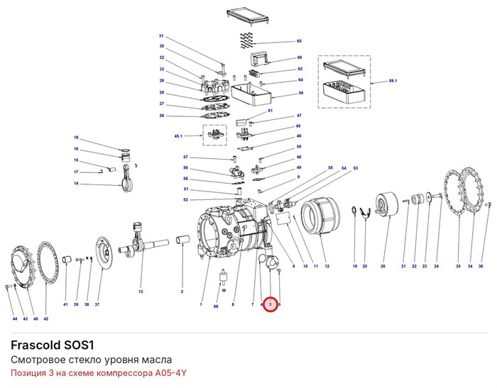 SOS1 Смотровое стекло уровня масла FRASCOLD SOS1