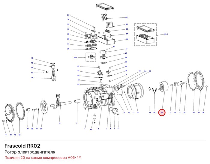 RR02 Ротор электродвигателя серии A FRASCOLD RR02