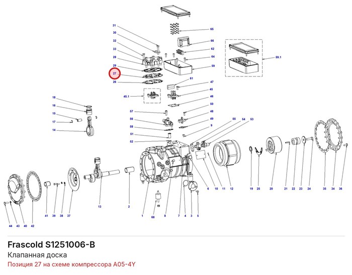 S1251006-B Клапанная доска серий A/B FRASCOLD S1251006-B
