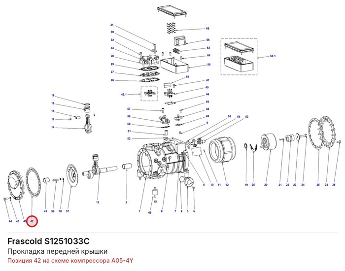 S1251033C Прокладка передней крышки серий A/B/C FRASCOLD S1251033C