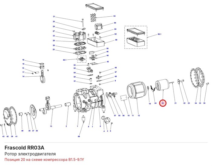 RR03A Ротор электродвигателя серии B FRASCOLD RR03A