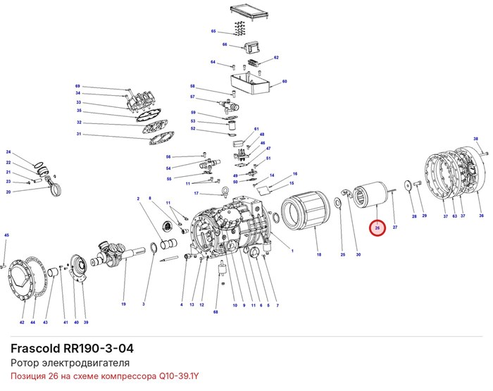 RR190-3-04 Ротор электродвигателя серии Q FRASCOLD RR190-3-04