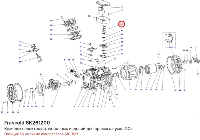 SK261200 Комплект электроустановочных изделий для прямого пуска DOL серии S FRASCOLD SK261200