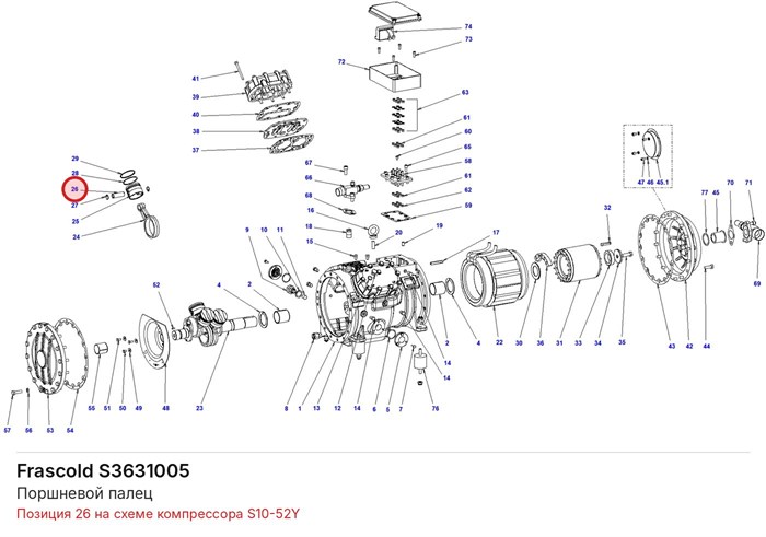 S3631005 Поршневой палец серии S FRASCOLD S3631005