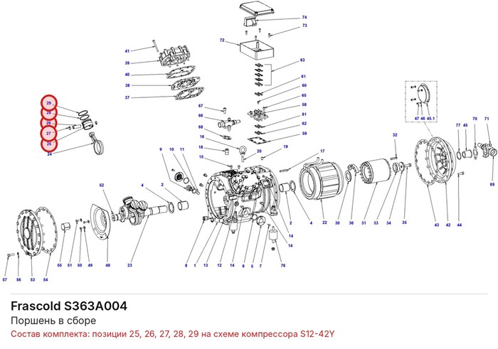 S363A004 Поршень в сборе серии S FRASCOLD S363A004