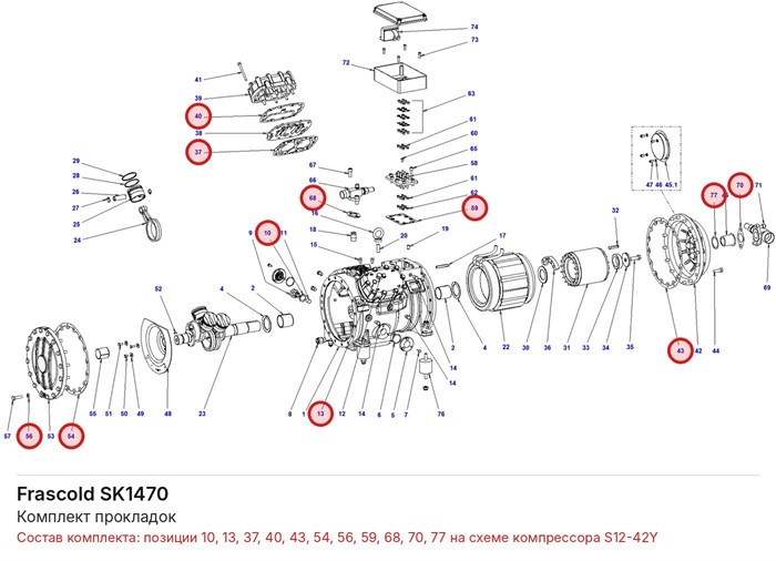 SK1470 Комплект прокладок серии S FRASCOLD SK1470