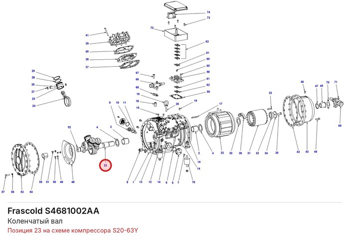 S4681002AA Коленчатый вал серии S FRASCOLD S4681002AA