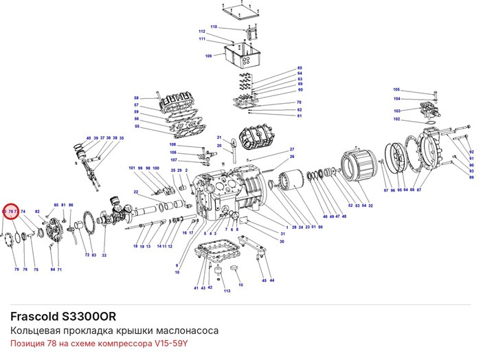 S3300OR Кольцевая прокладка крышки маслонасоса серий V/Z/W FRASCOLD S3300OR