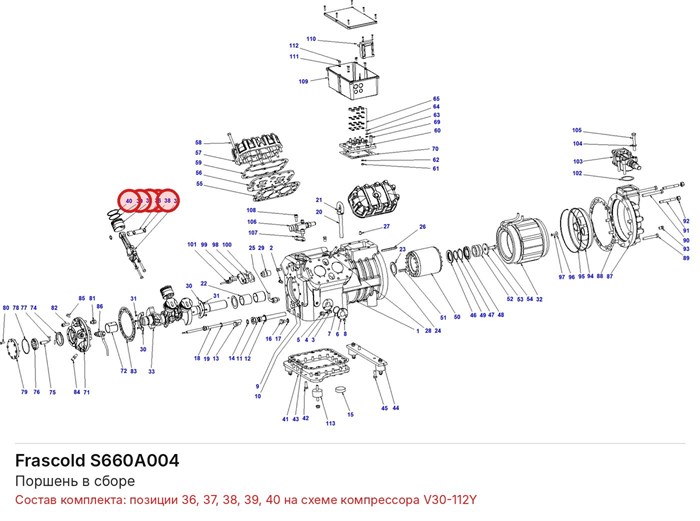 S660A004 Поршень в сборе серий V/Z FRASCOLD S660A004