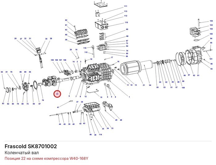 SK8701002 Коленчатый вал серии W FRASCOLD SK8701002