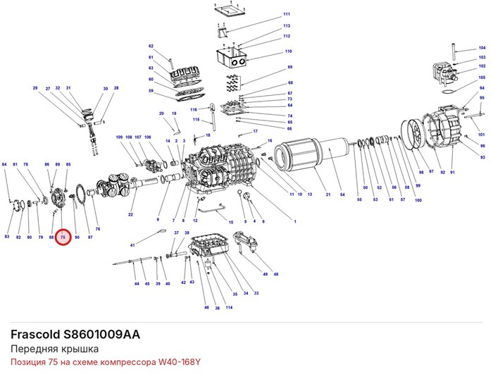 S8601009AA Передняя крышка серии W FRASCOLD S8601009AA