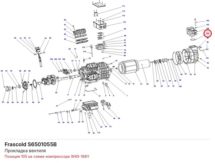 S6501055B Прокладка вентиля серии W FRASCOLD S6501055B