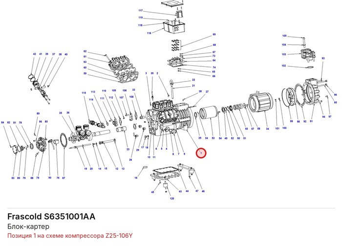 S6351001AA Блок-картер серии Z FRASCOLD S6351001AA