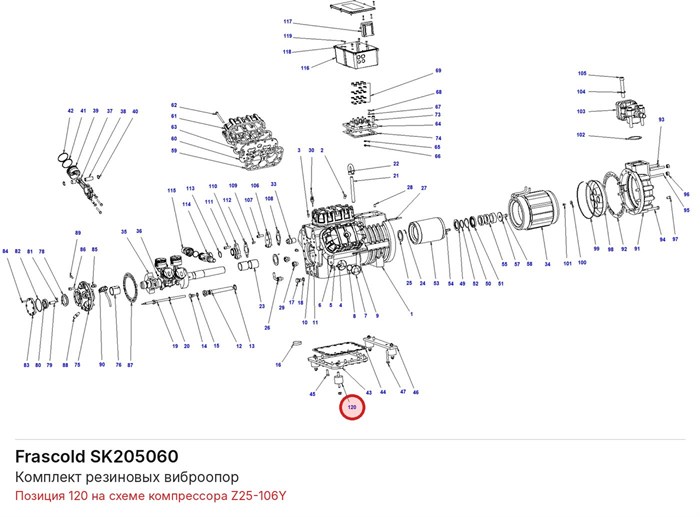 SK205060 Комплект резиновых виброопор серии Z FRASCOLD SK205060