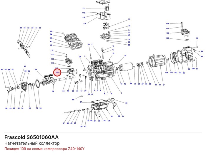 S6501060AA Нагнетательный коллектор серии Z FRASCOLD S6501060AA