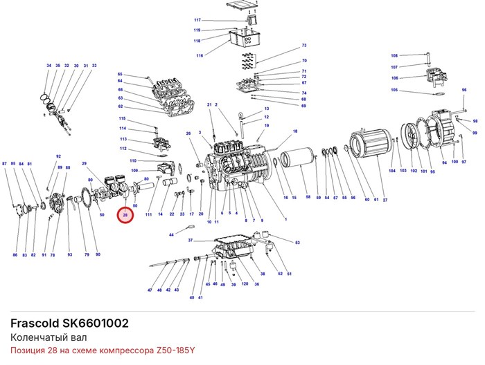 SK6601002 Коленчатый вал серии Z FRASCOLD SK6601002