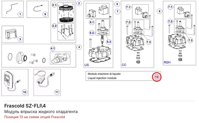 SZ-FLI\4 Модуль впрыска жидкого хладагента серии Q FRASCOLD SZ-FLI\4