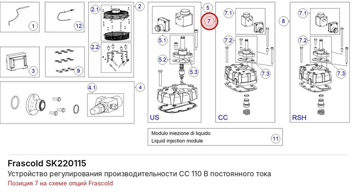 SK220115 Устройство регулирования производительности CC 110 В постоянного тока серии S FRASCOLD SK220115