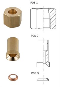 Фитинг переходной CASTEL 9901/X13 (9 шт), SAE 1/2" - пайка  ODS 12 мм 9901/X13-9